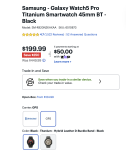 Samsung – Galaxy Watch5 Pro Titanium Smartwatch 45mm BT – Black – $199 | Unlocked – $249 | Open Box Wifi – $134 | Open Box Unlocked – $200