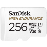 SanDisk 256GB High Endurance Video microSDXC Card with Adapter for Dash Cam and Home Monitoring systems – C10, U3, V30, 4K UHD, Micro SD Card – SDSQQNR-256G-GN6IA – $22.99