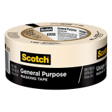 Scotch General Purpose Masking Tape, 1.88 in x 60.1 yd, Beige (2050-48MP)