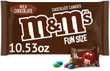 Snack/Fun Size Candy: 10.53 oz M&M's $1.29; 10.5 oz Reese's or 10.59 oz Snickers $1.99 w/Store Pickup on $10+ @ Walgreens